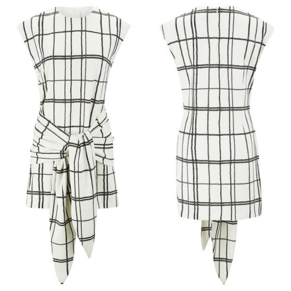 C/MEO Stay Ready Dress in Ivory Rope Tie Front Mini Sleeveless Dress Size Small - Picture 2 of 8